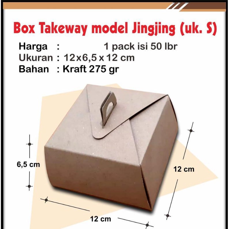 

box take away ukuran S/cheese bread min 10pcs