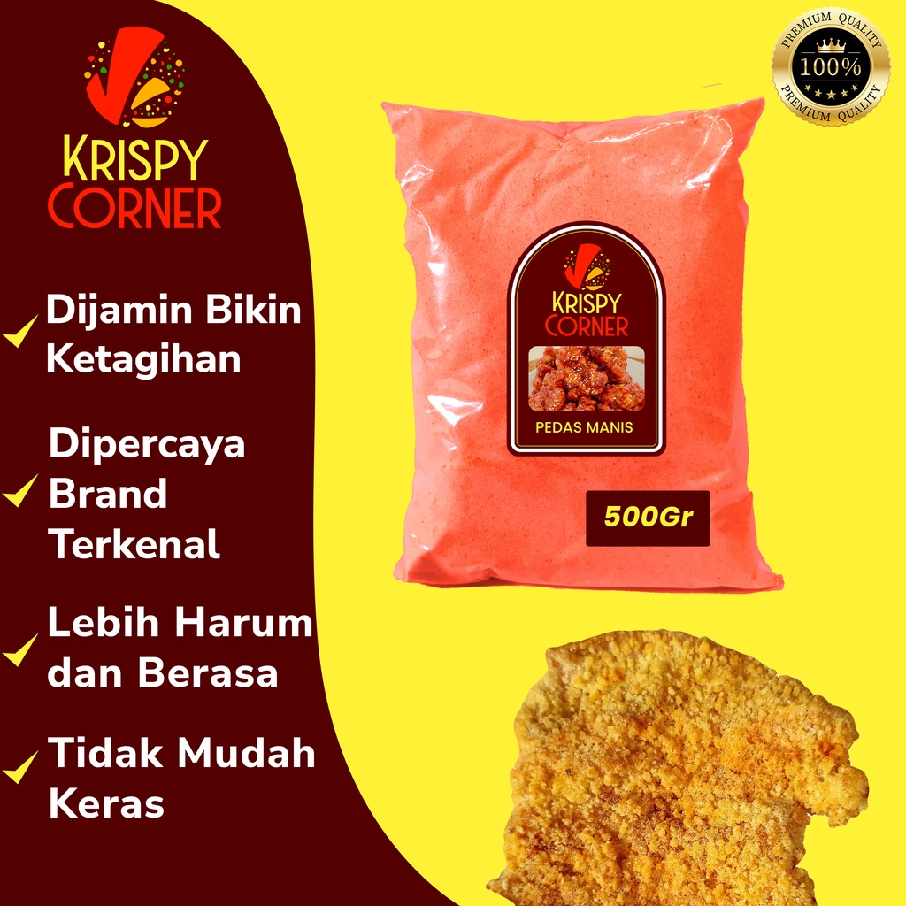 

Bumbu Tabur Pedas Manis Penyedap Aneka Snack Kentang Ayam Jamur Instan Rasa Pedas Manis 500gr