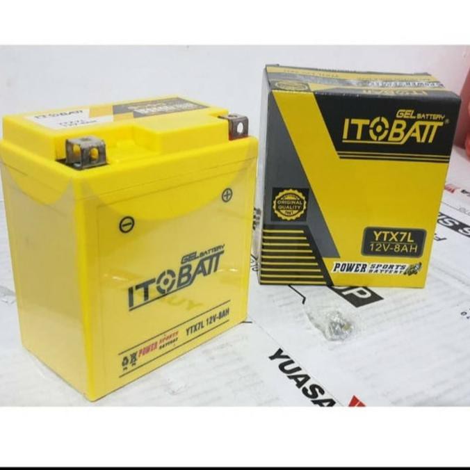 Aki Motor Vespa Primavera, Sprint, LX 150 YTX7L ITOBATT 12v 8Ah