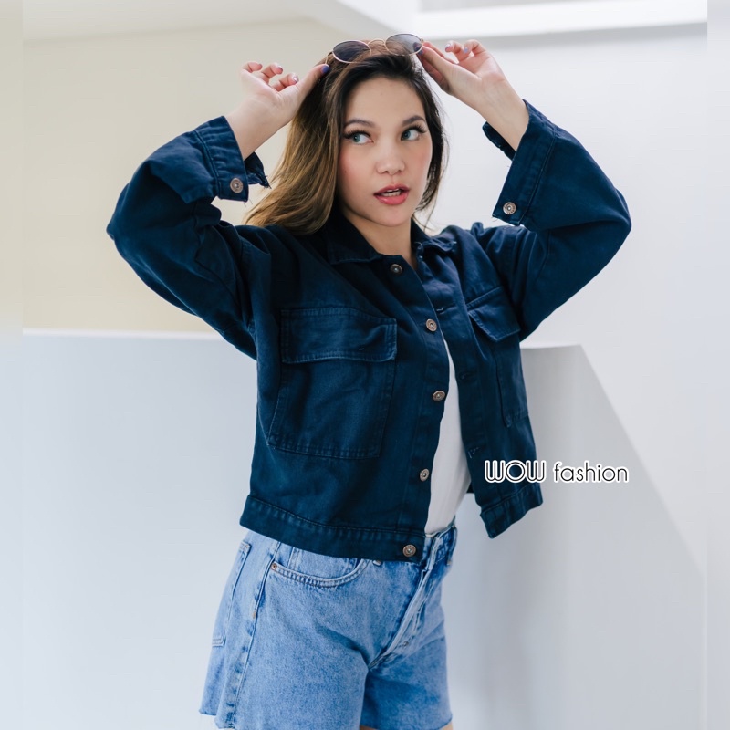 JWF JAKET JEANS WANITA PREMIUM OVERSIZE-BLACK