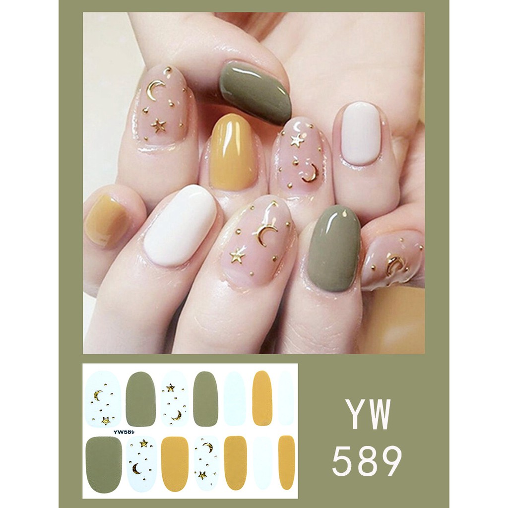 Stiker kuku Nail art Waterproof sticker Part 6 stiker (14 pcs) sticker Kuku nail art