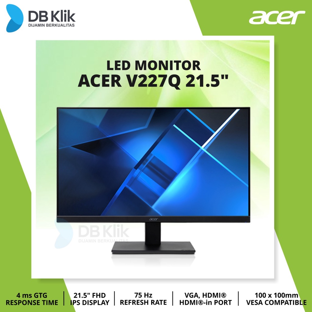 LED Monitor Acer V227Q 21.5&quot; 75Hz Full HD HDMI VGA - ACER V227 Q