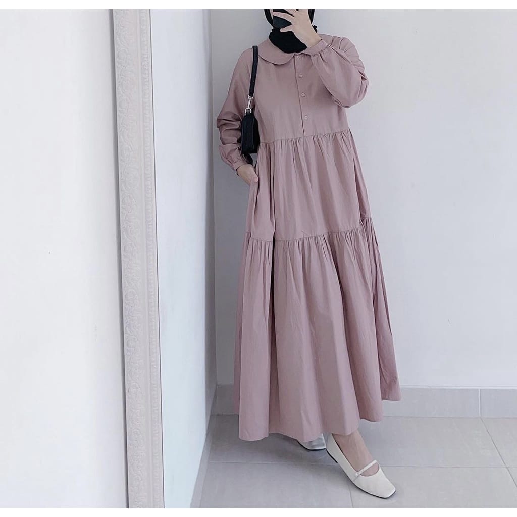 Luna Midi Dress Kekinian 2022/Pakaian Wanita/Busui Friendly