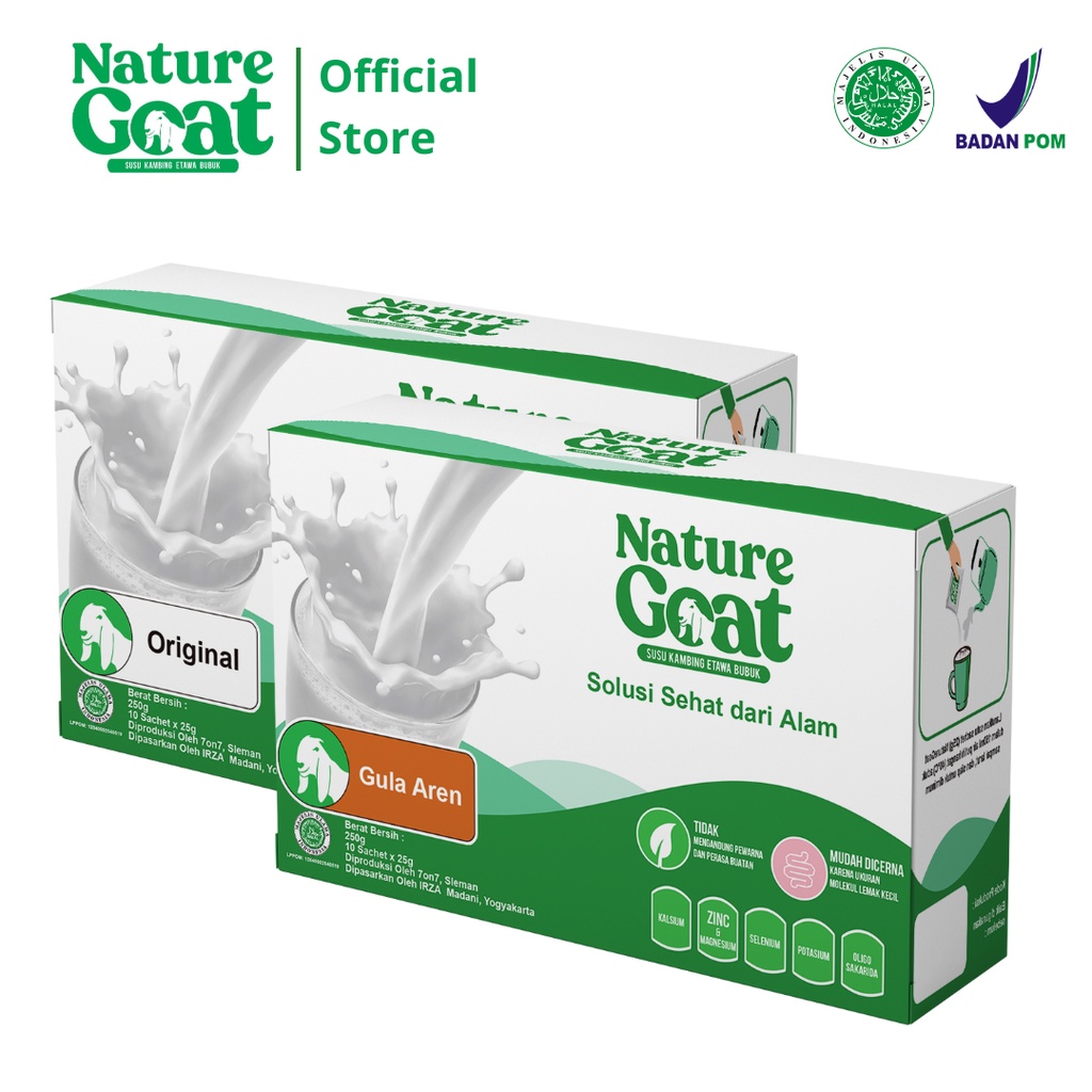 

Susu Kambing Etawa Rasa Original & Gula Aren - NatureGoat