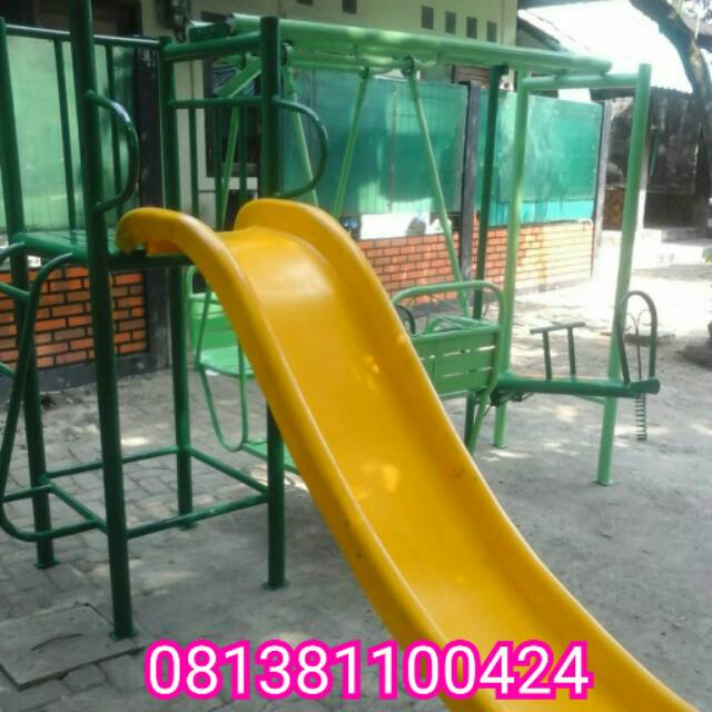 Ape luar mainan edukasi anak anak mainan tiga set perosotan ayunan enjotan free ongkir jkt