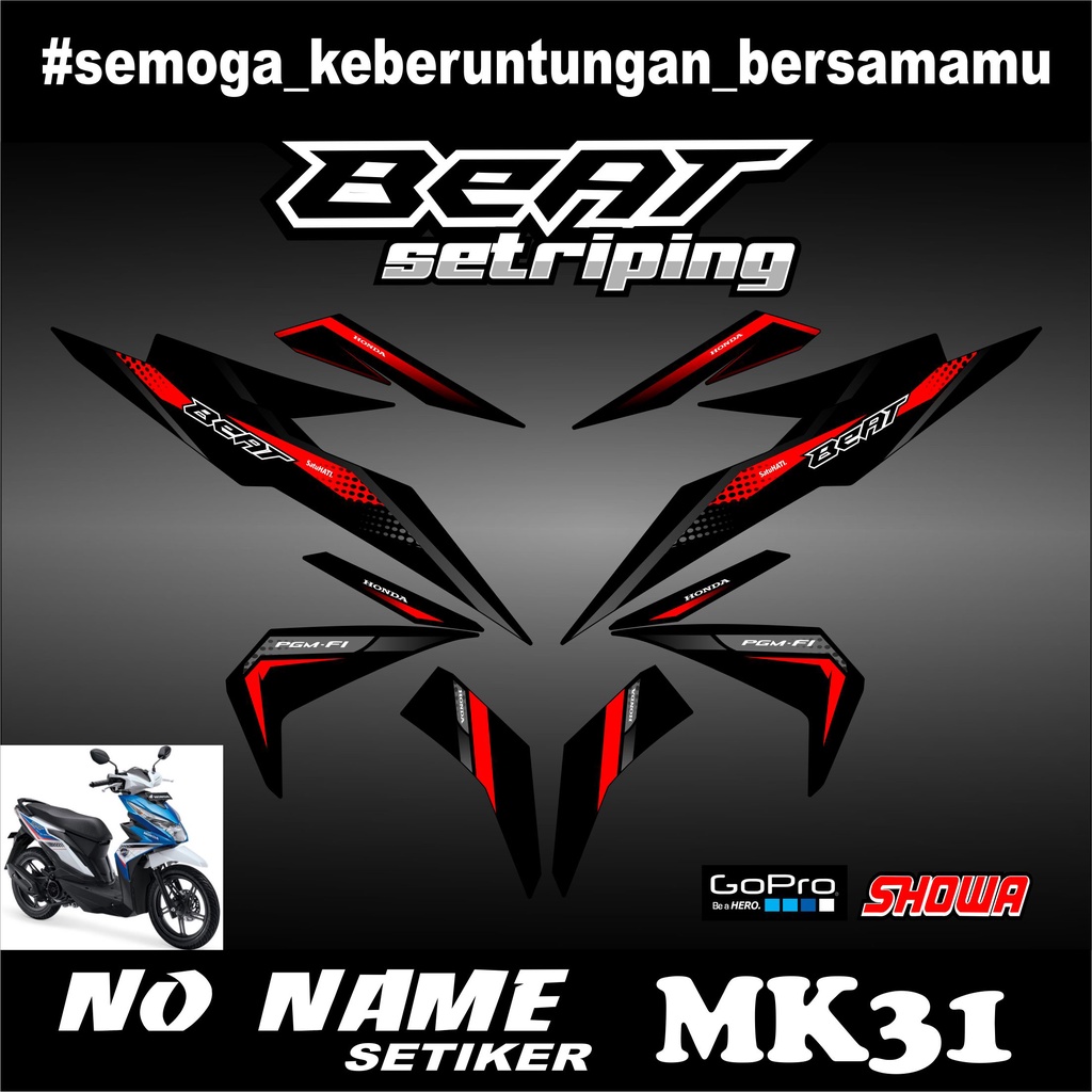 Striping stiker setiker Motor Beat esp (mk31) 2016 2017 2018 2019 / Fi New Esp Iss Variasi Honda 002