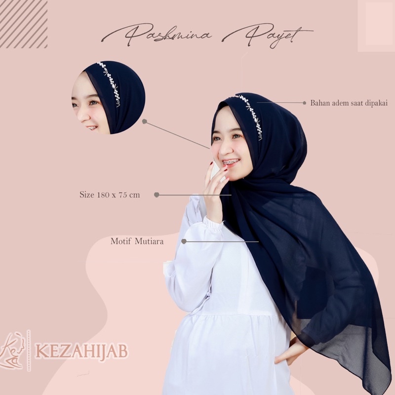 PASHMINA PAYET MOTIF TIARA /PAYET MOTIF TIARA SIZE 180*75