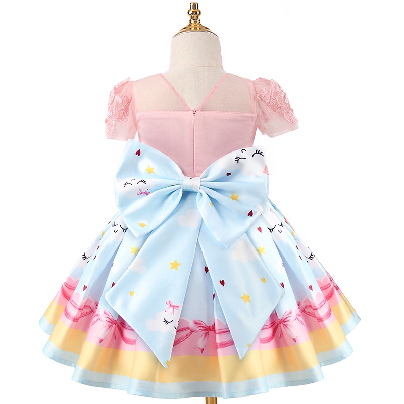 Hot Sale Pesta Meriah Pakaian Anak Perempuan  Bow Princess Dress For Kids Girl Gift