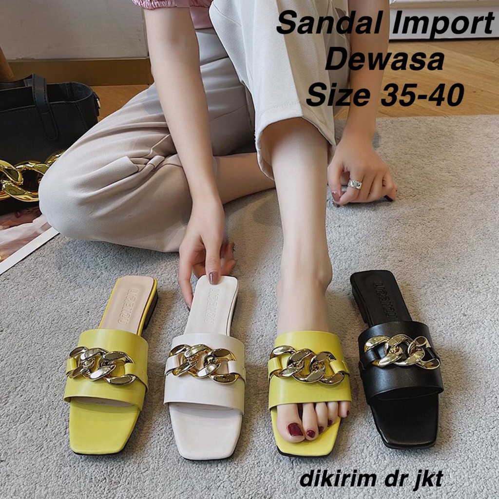 (LOLI-JKT) SD-288 SANDAL DEWASA CEWEK / SANDAL WANITA 35-40 MOTIF RANTAI