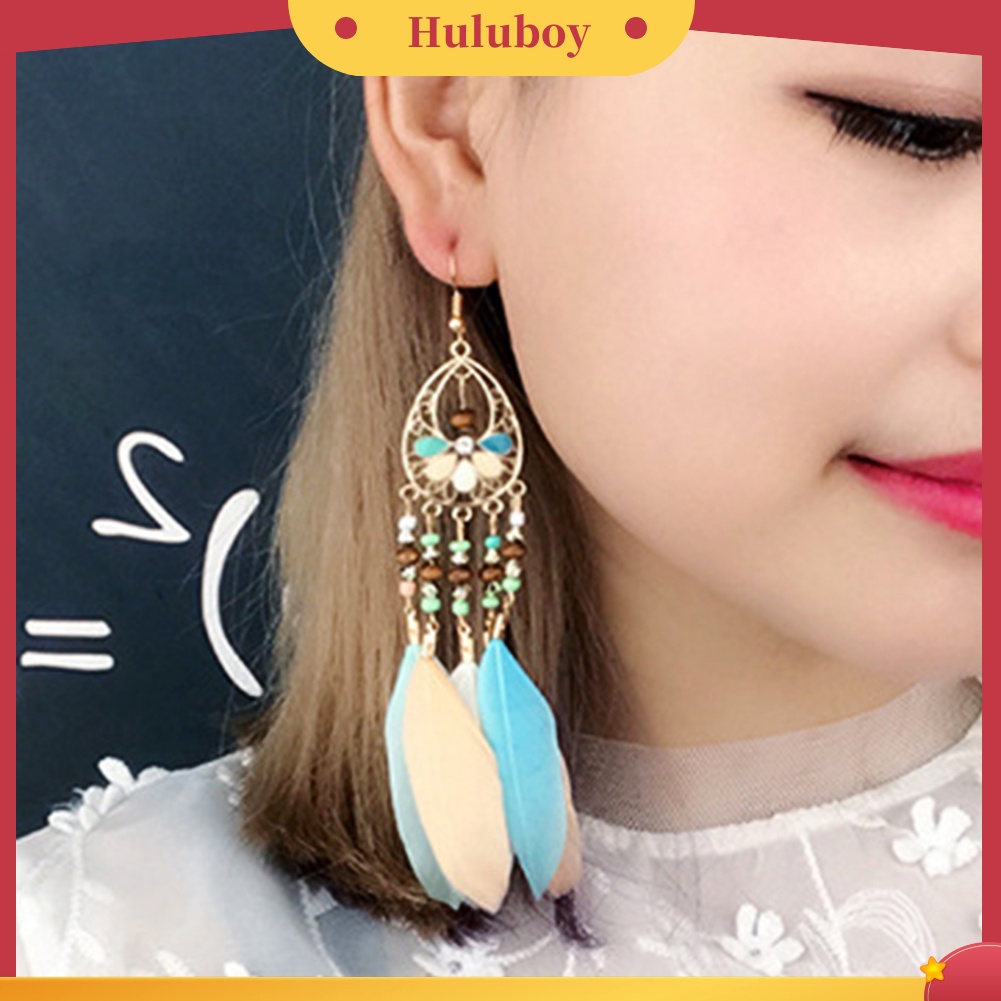 Hu Hu Hu Hu Hu Alat Bantu Pasang Kacamata♡ Anting Kait Gantung Statement Desain Ovalbulurumbai Warna Warni Gaya Boho Untuk Wanita