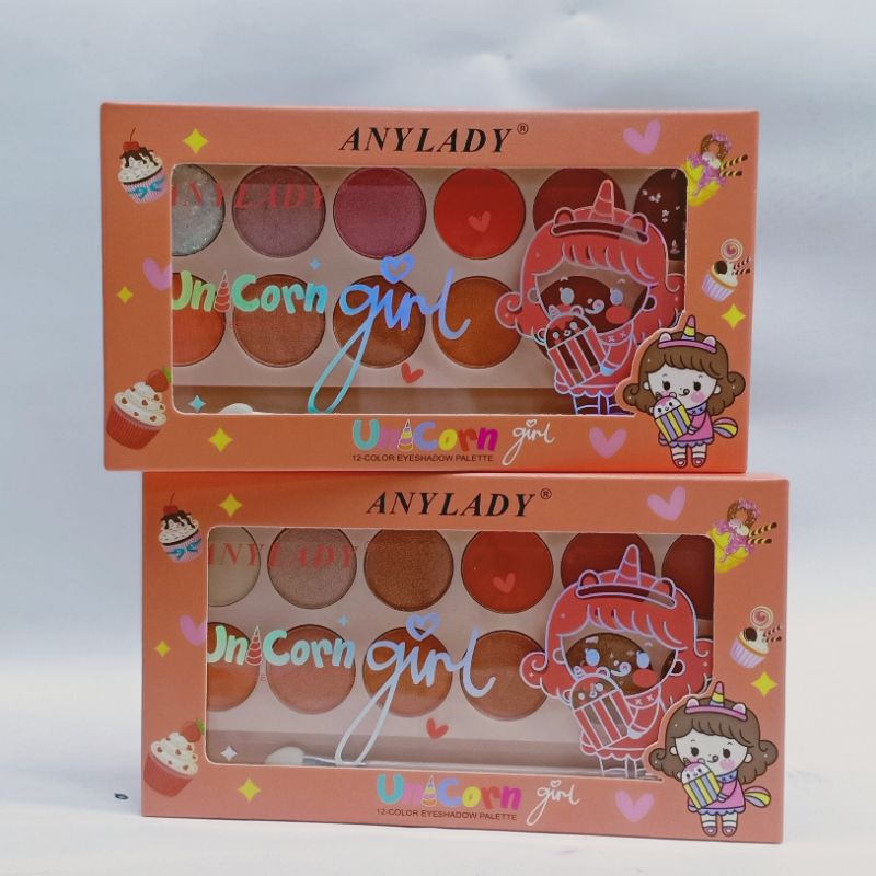 Anylady Unicorn Girl | 12 Eyeshadow Pallete Eye Shadow 12 Color 843