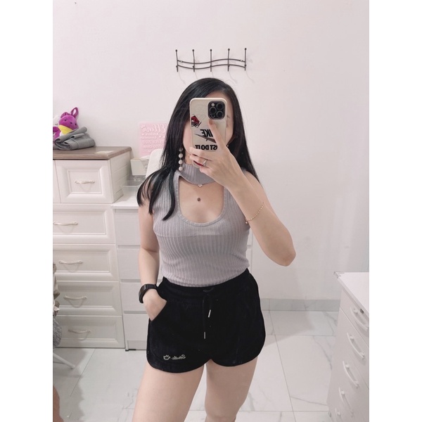 Croptop knit wanita import | croptop knit coker  wanita buntung | atasan crop rajut wanita buntung | atasan crop korean fashion wanita | aquarius boutique89 grosir