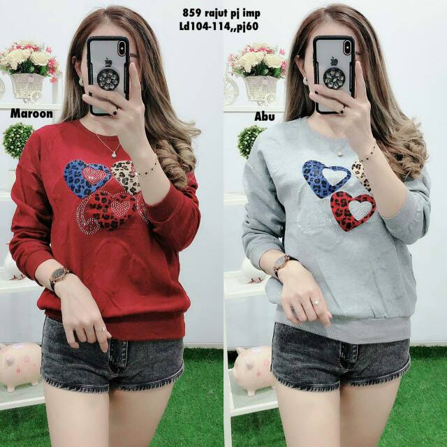 Baju lengan panjang rajut import