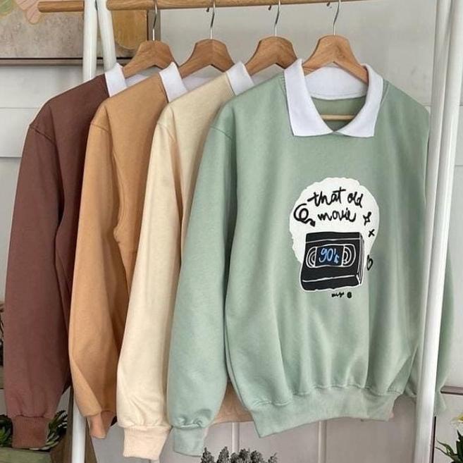 R.A - Old Movie Sweater Fashion Outerwear Sweater Basic Wanita Remaja Muslim Matt Fleece Tebal Premi