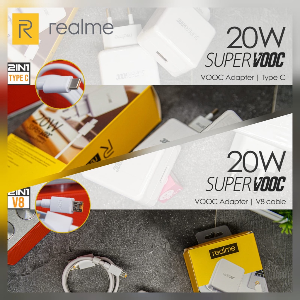 TC Travel Charger 20W SuperVooc Realme R15 Original 100% TIPE C dan MICRO