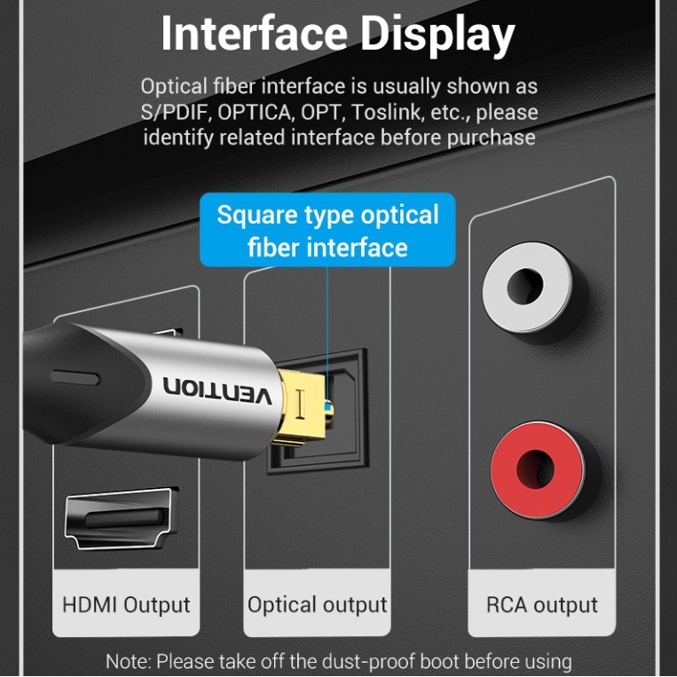 Vention Kabel Audio Digital Optical Toslink Audio Optik Optic 1m 2m 3m 5m 10m 15m