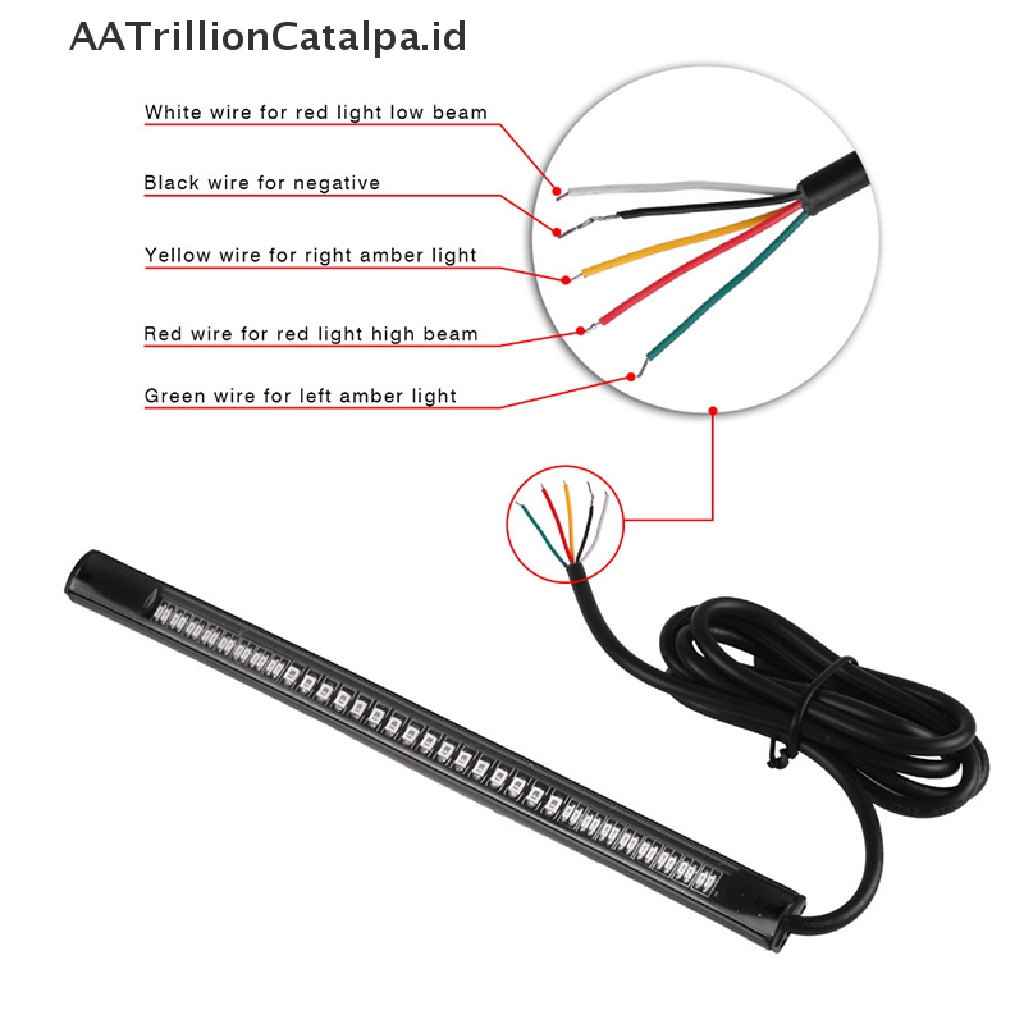 Aatrillioncatalpa Lampu Strip 48 Led Flexible Untuk Seinrem Belakang Motor