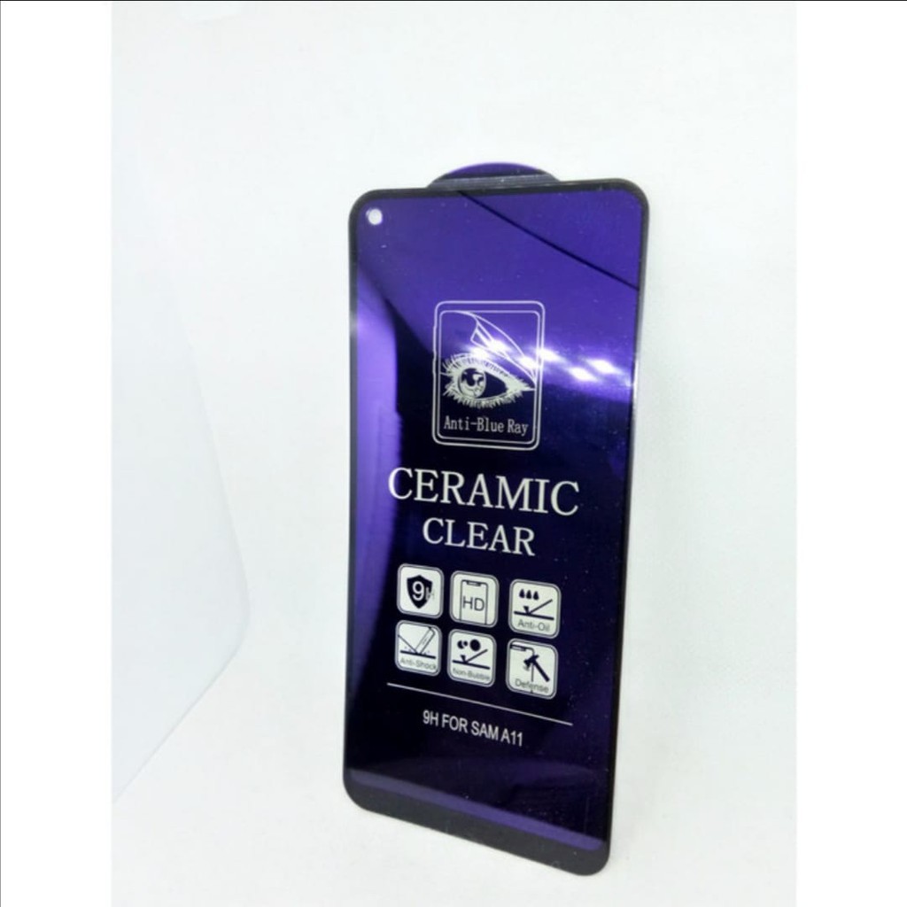 NEW TEMPERED GLASS CERAMIC CLEAR ANTI BLUE RADIASI / ANTI PECAH FULL LAYAR OPPO A32 A33 A35 A52 A53 A53S A54 A55 A72 A73 A74[4G] A74[5G] A92 A93 A94 A95 - A/B