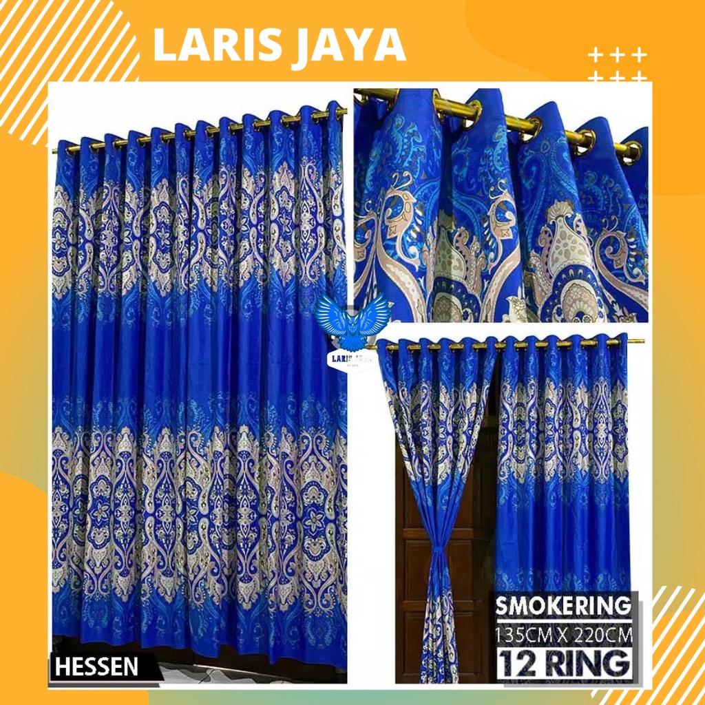 Gorden Smokering Pintu Jendela !2 Ring Uk 115X220Cm