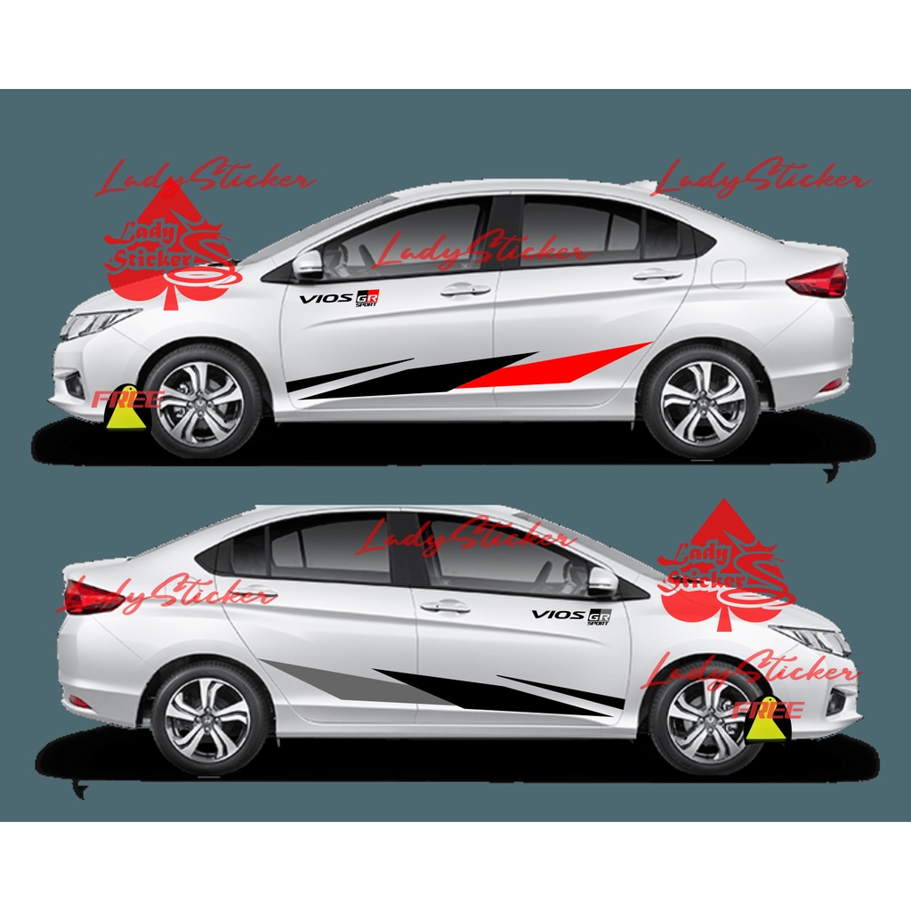 STICKER STIKER MOBIL VIOS CUTTING STICKER LIST TOYOTA VIOS GAZO RACING