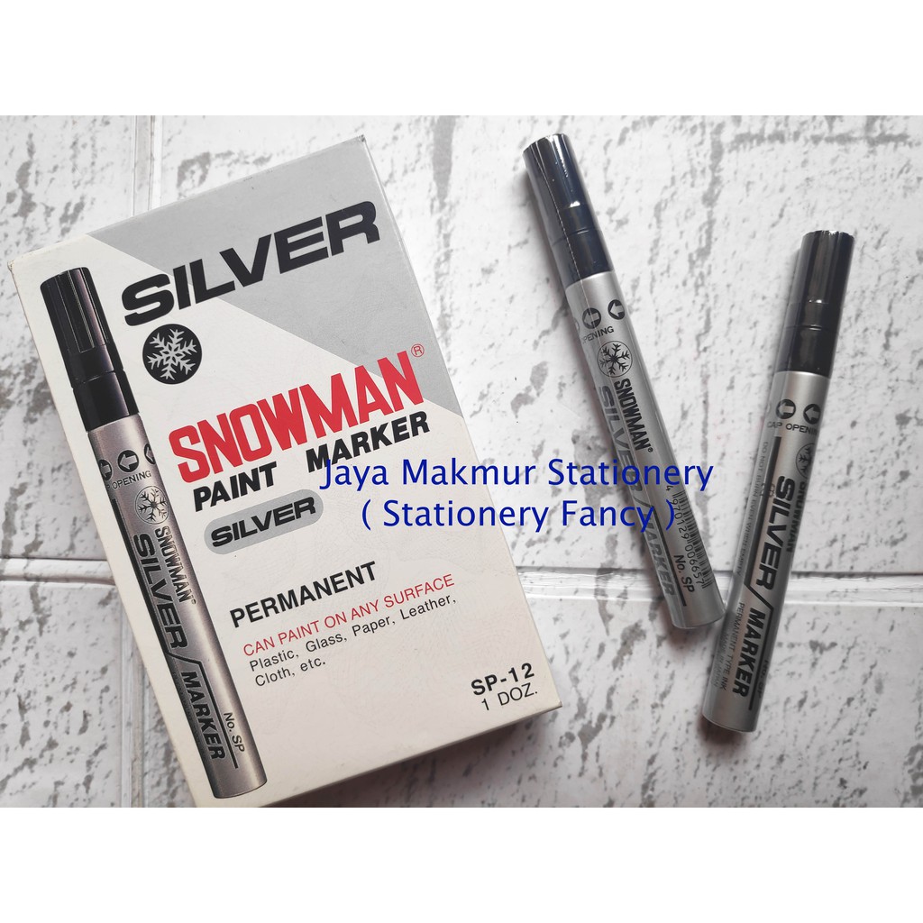 Spidol Permanent Snowman Paint Marker SP-12 (Silver)