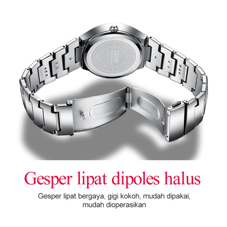 OPK Jam Tangan Wanita Anti Air Original Branded Cewek Anti Air  Kuarsa Stainless Steel Rantai Terbaru 2024 Model 8105-5