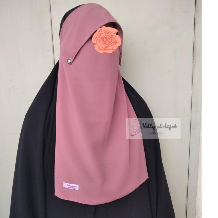 ✱ Cadar Niqob Poni Kancing 2 Layer Ceruti Baby Doll Murah Berkualitas by Velly al-hijab ♜