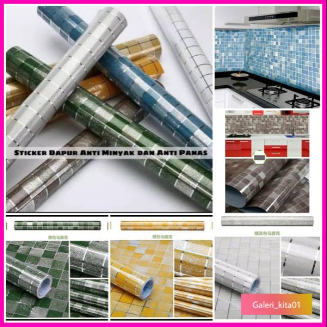 Stiker dapur / stiker dinding dapur / wallpaper alumunium foil 500 anti minyak anti panas