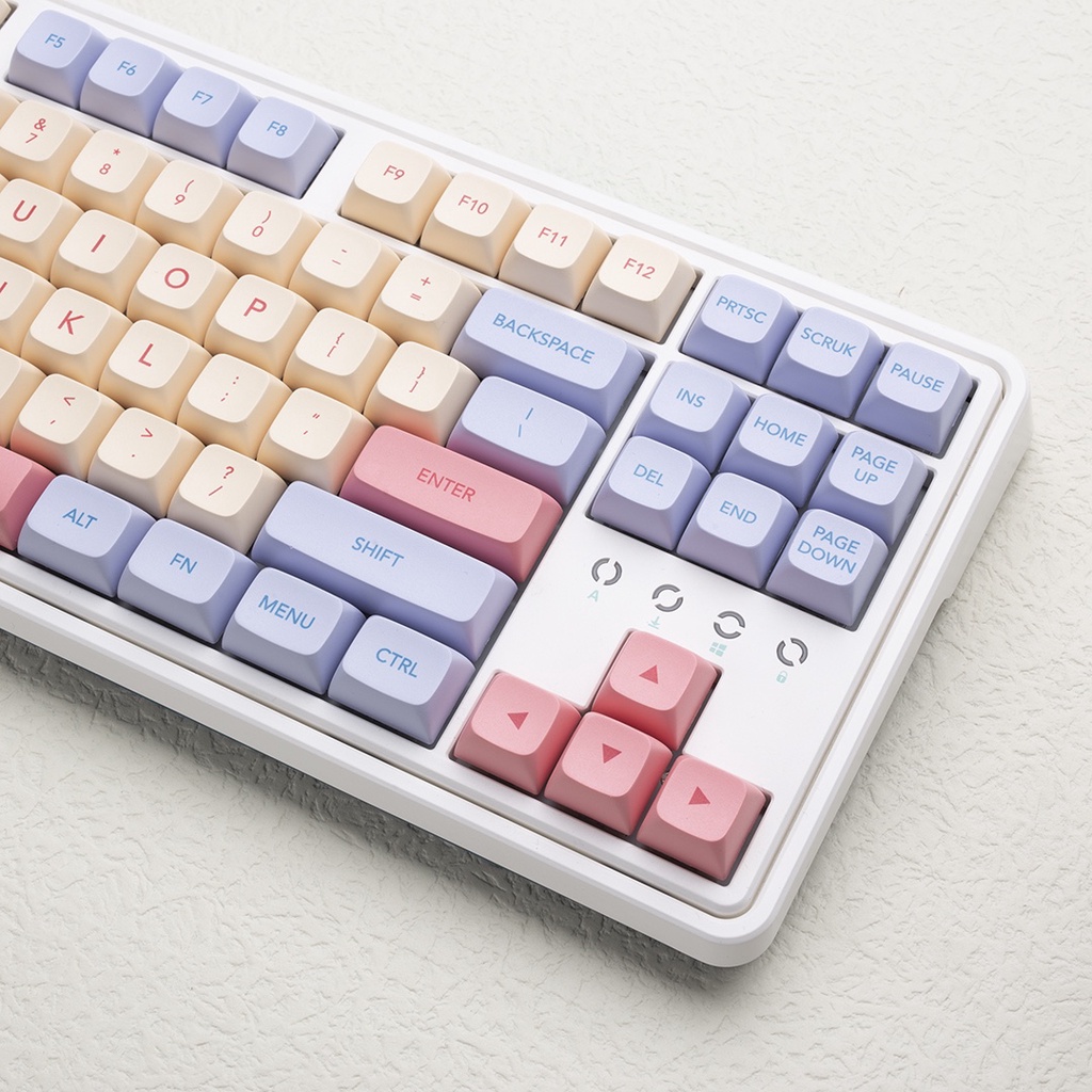 Marshmallow Keycaps XDA Profile Dye-Sublimation PBT 132key Suitable for 108/98/80/71/60 Mechanical Gaming Keyboard Keycap