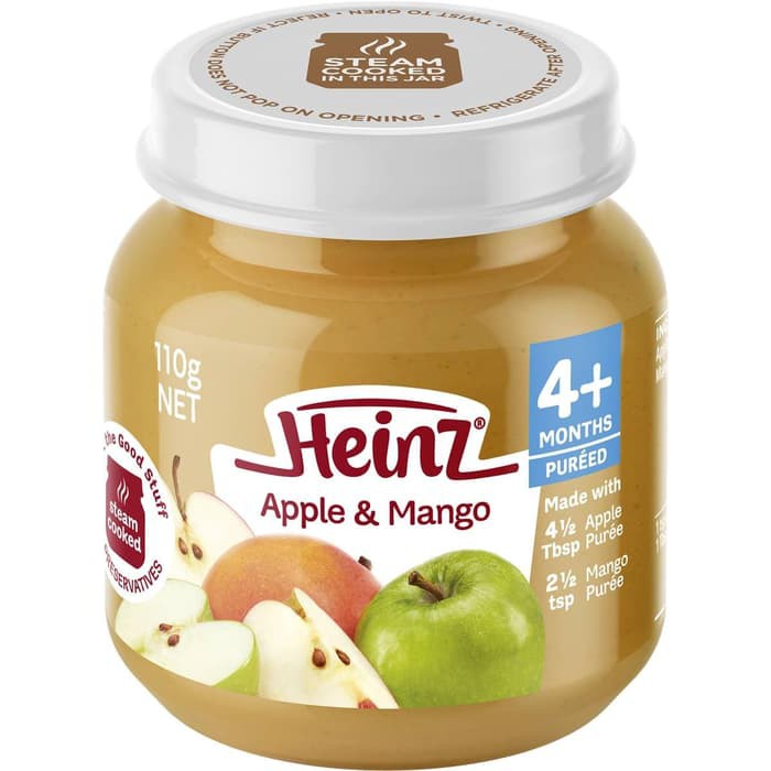 Heinz Apple &amp; Mango Puree 110 g Makan Selingan Bayi