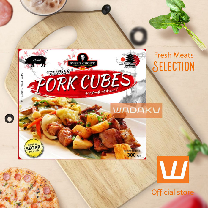 Daging babi segar Sven's choice tender Pork Cubes 300g