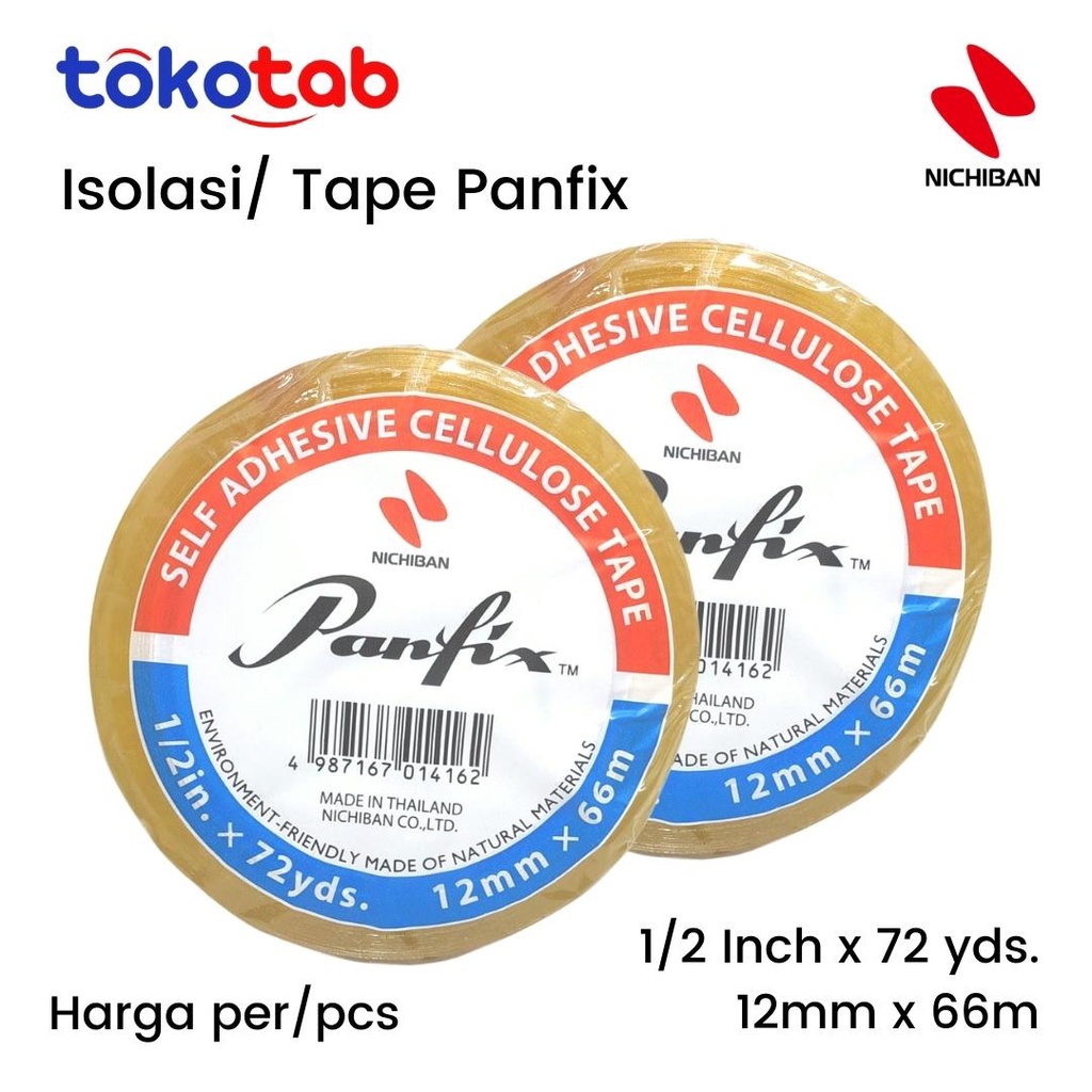 

Tokotab - Isolasi Tape PANFIX Desk Tape 1/2 Inch X 72 Yds. | 12mm X 66 Meter
