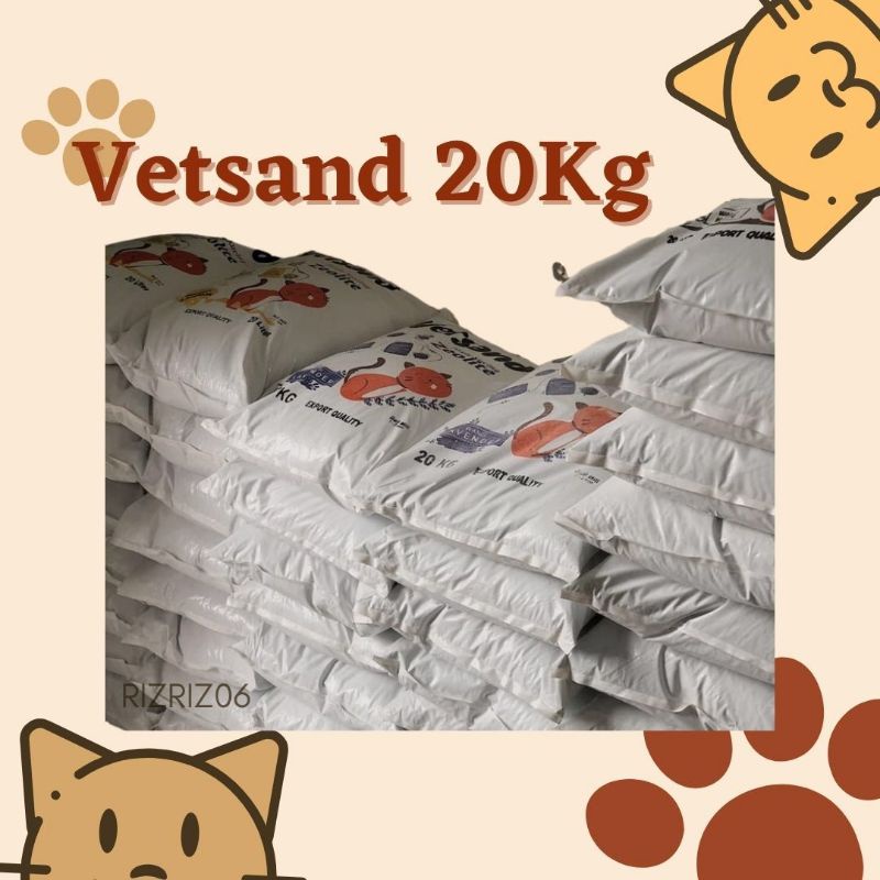 Pasir Kucing Gumpal Wangi 20KG Vetsand( GRATIS PLASTIK )