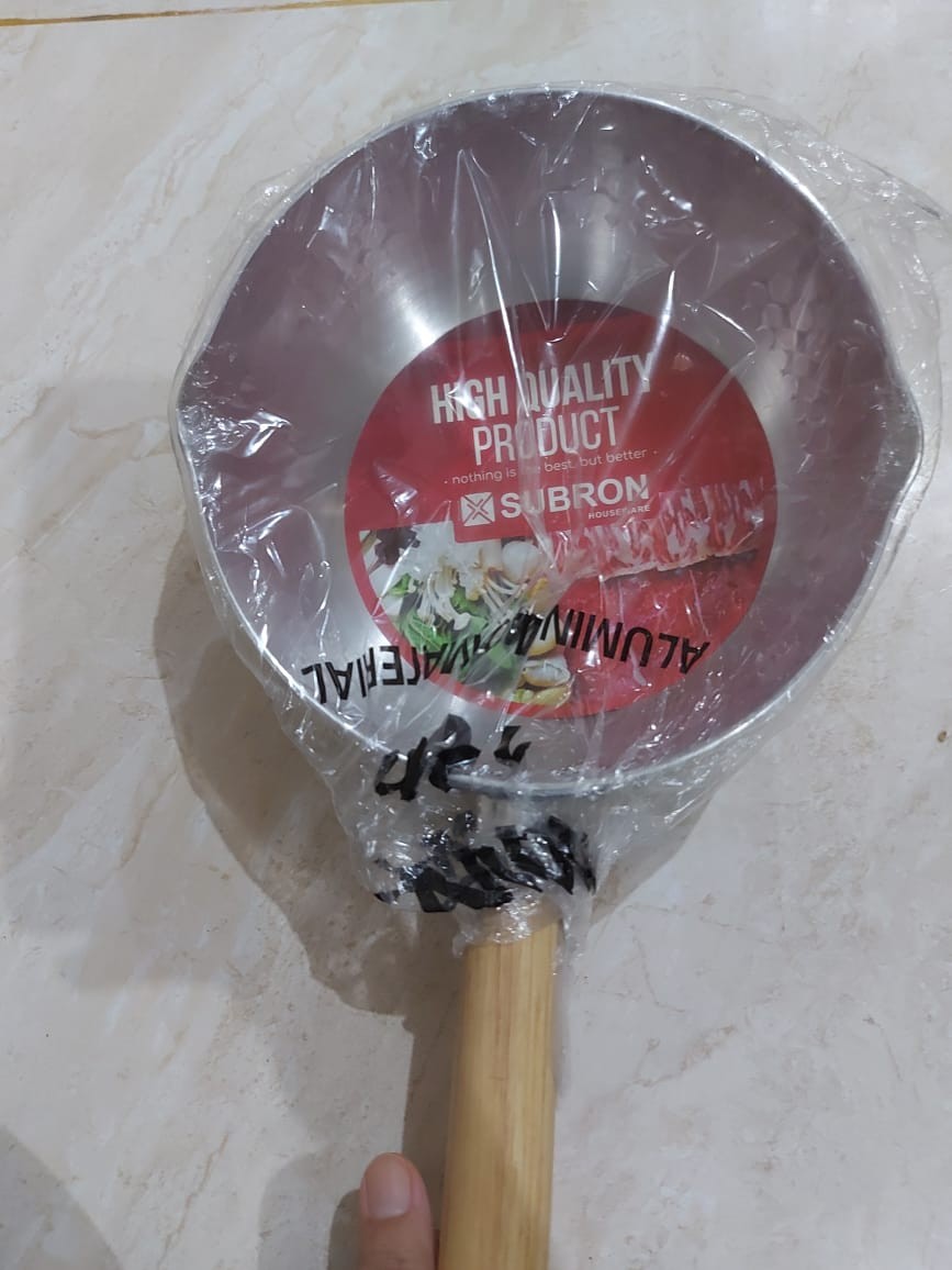 Subron Panci Susu Alumunium Tebal Aloy Motif  Pegangan Kayu Gantungan