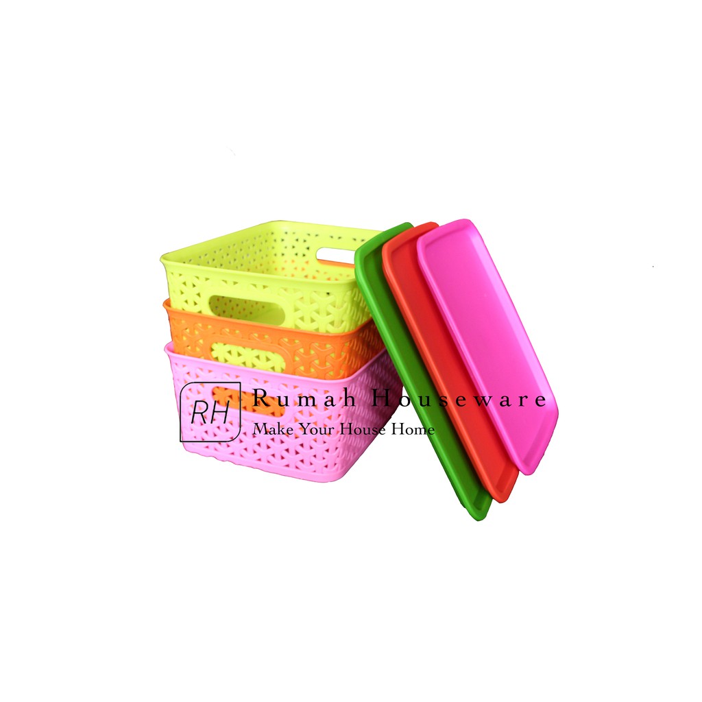 Keranjang Tutup Plastik Small Basket Nampan Tray/ kotak serbaguna Narita