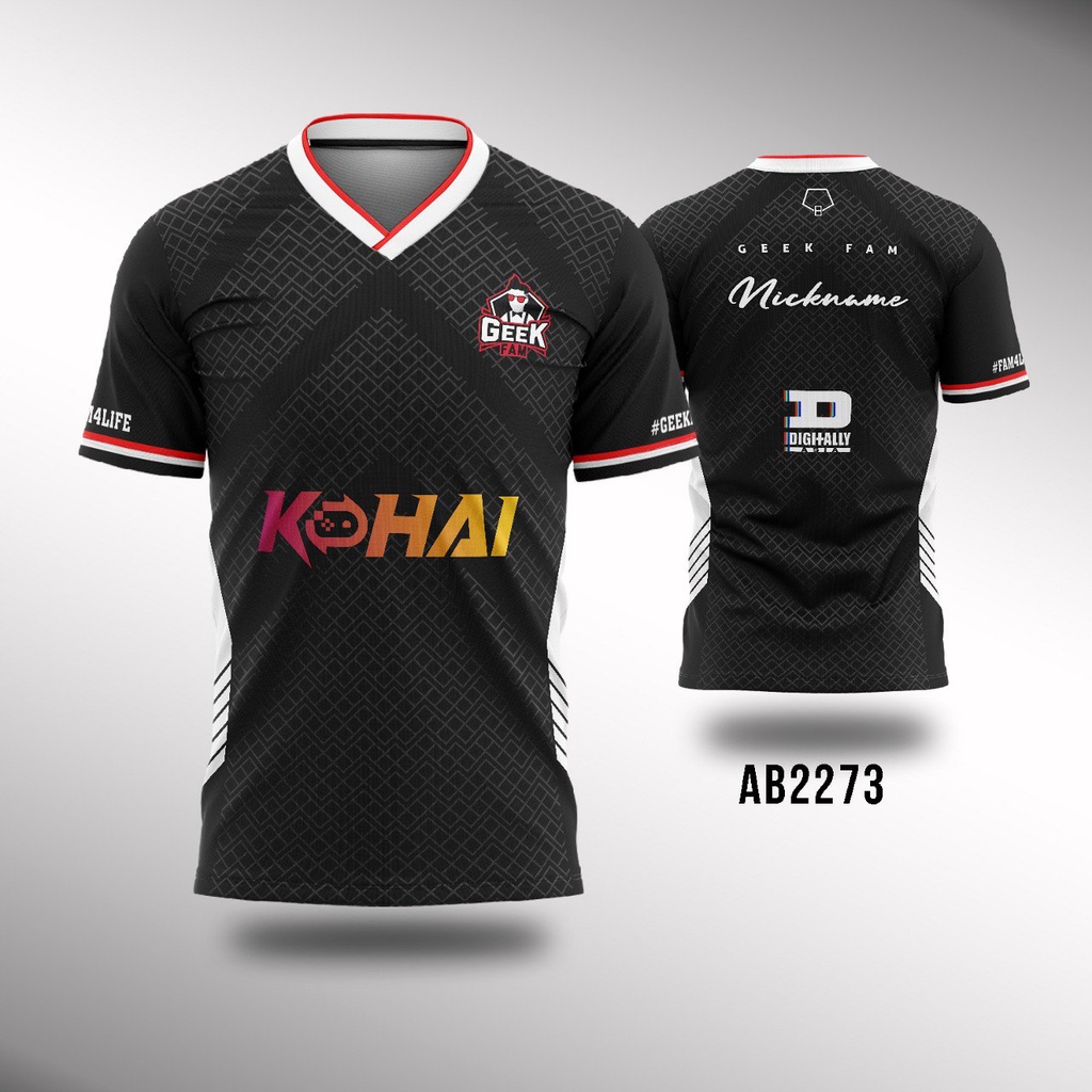 Baju Jersey Game - Esport Geek Fam 2022 - Fullprinting Gratis Nickname XS - 6XL
