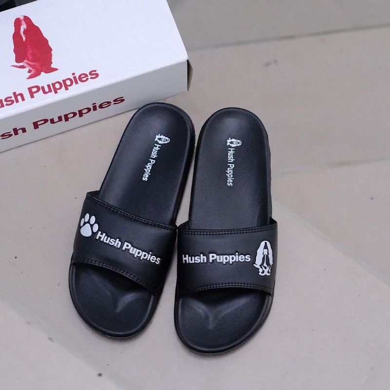 Sendal slide on unisex, Sandal hush puppies slides, sandal pria/wanita, Sandal slop pria import.