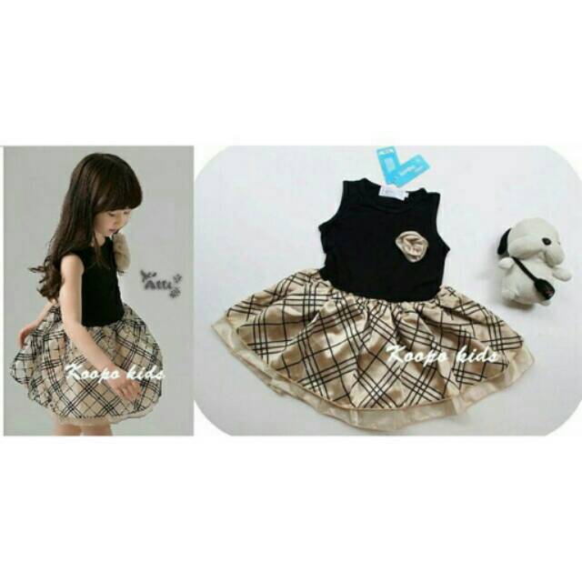Dress Hitam - Gold Anak Balita Import