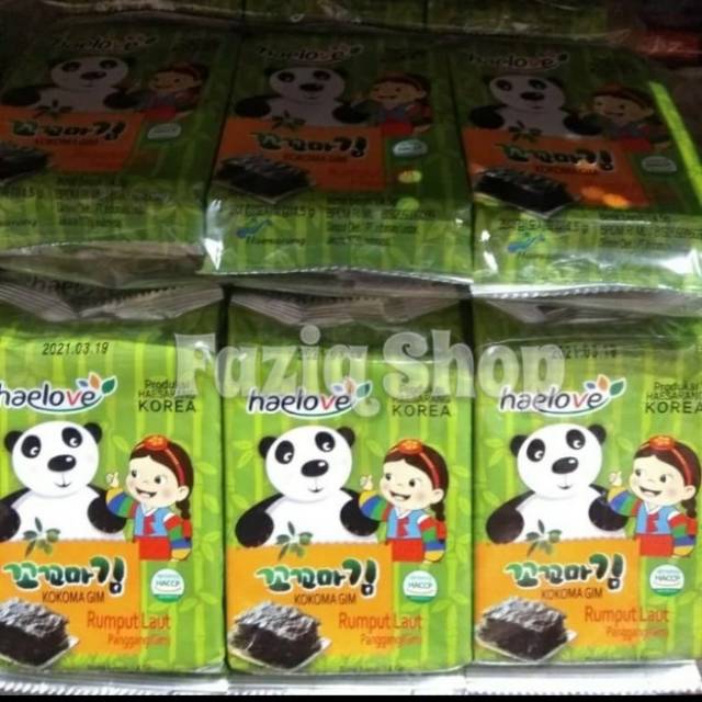 

Haelove kokoma gim rumput laut panggang 3 pcs