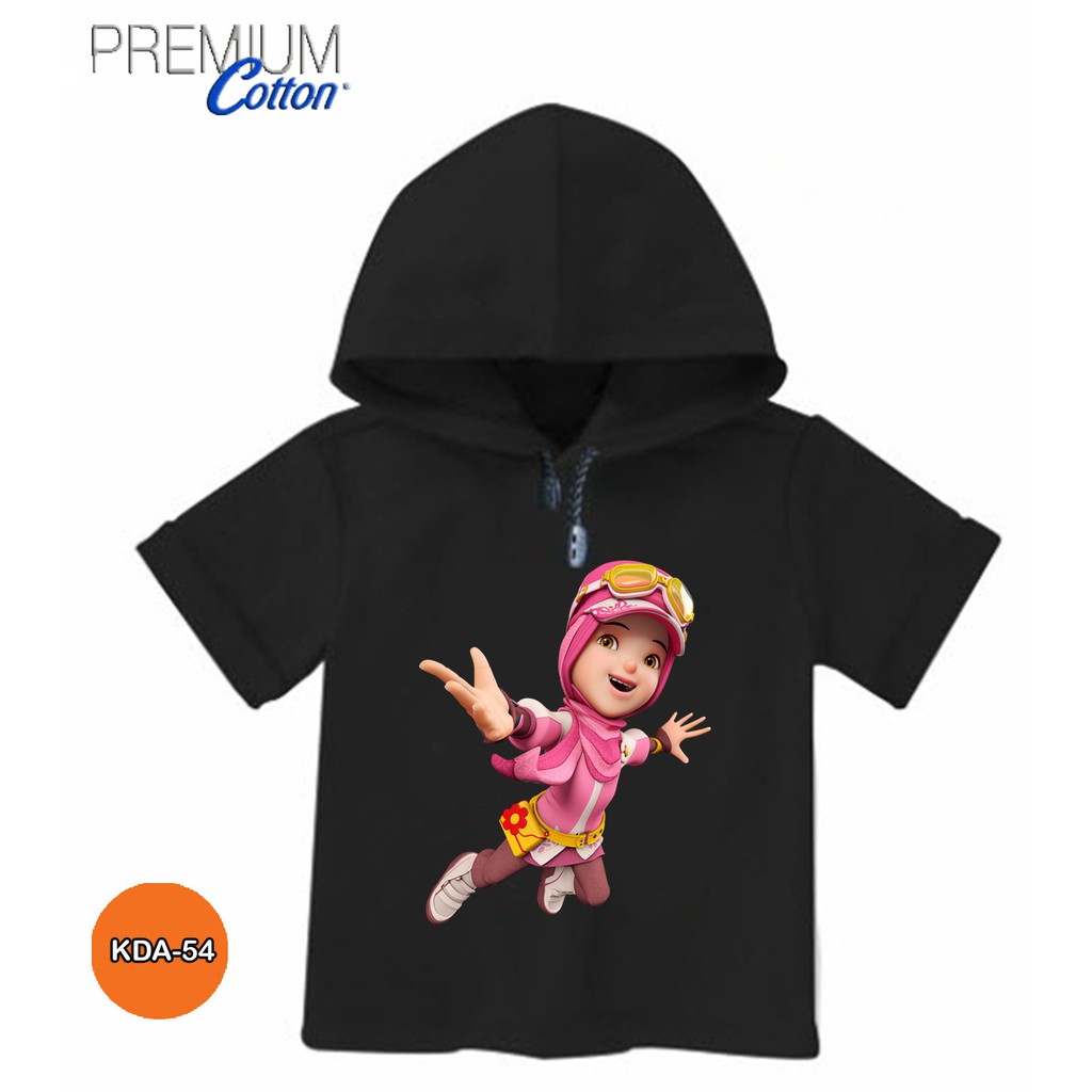 Kaos Hoodie Boboiboy Yaya Baju Anak Perempuan Katun 24s #KDA-54