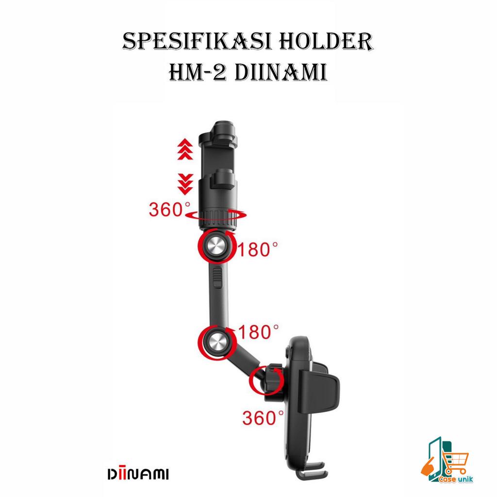 DIINAMI HM-2 CAR PHONE HOLDER REARVIEW MIRROR ADJUSTABLE UNIVERSAL HOLDER putar 360 derajat / Holder mobil di spion multifungsi CS5754