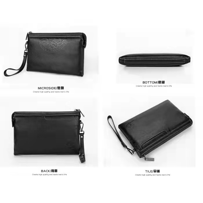 Clutch Kulit Import Handbag Pria Wanita Junzidaishu Original