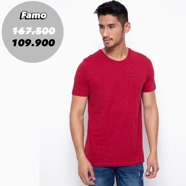 Kaos Pria Original Famo Merah