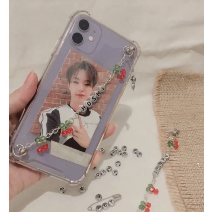 Tanpa Case Korean chain grip/ Phone strap /phone case/Manik manik DIY/Tali casing HP