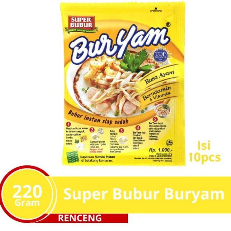 

➴Ready Stock✬ Super Bubur Buryam Rcg 10 Pcs berat 22 Gr 90