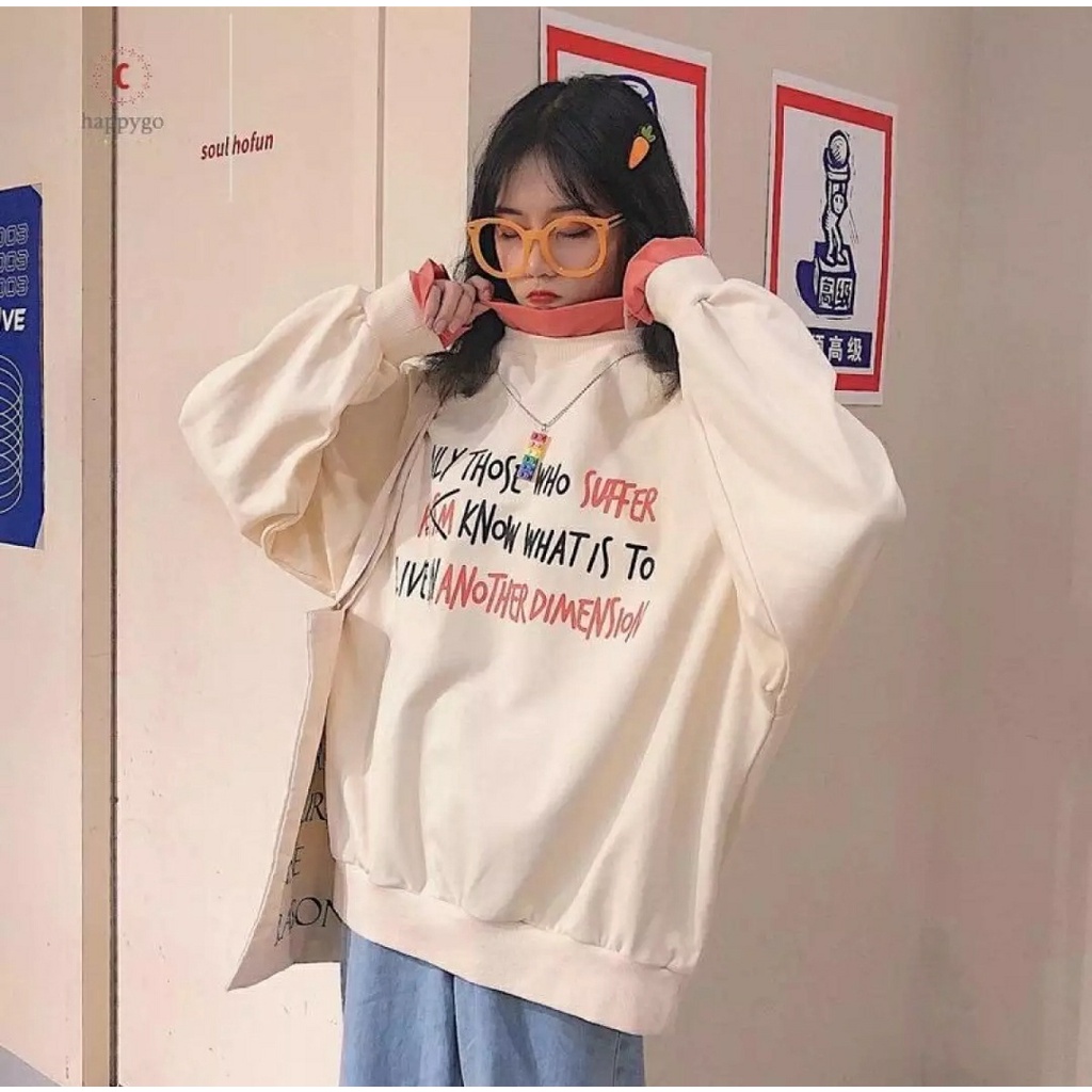 SWEATER WANITA ONLY THOSE SUFFER CREWNECK TEBAL LEMBUT / SWEATER WANITA TEBAL