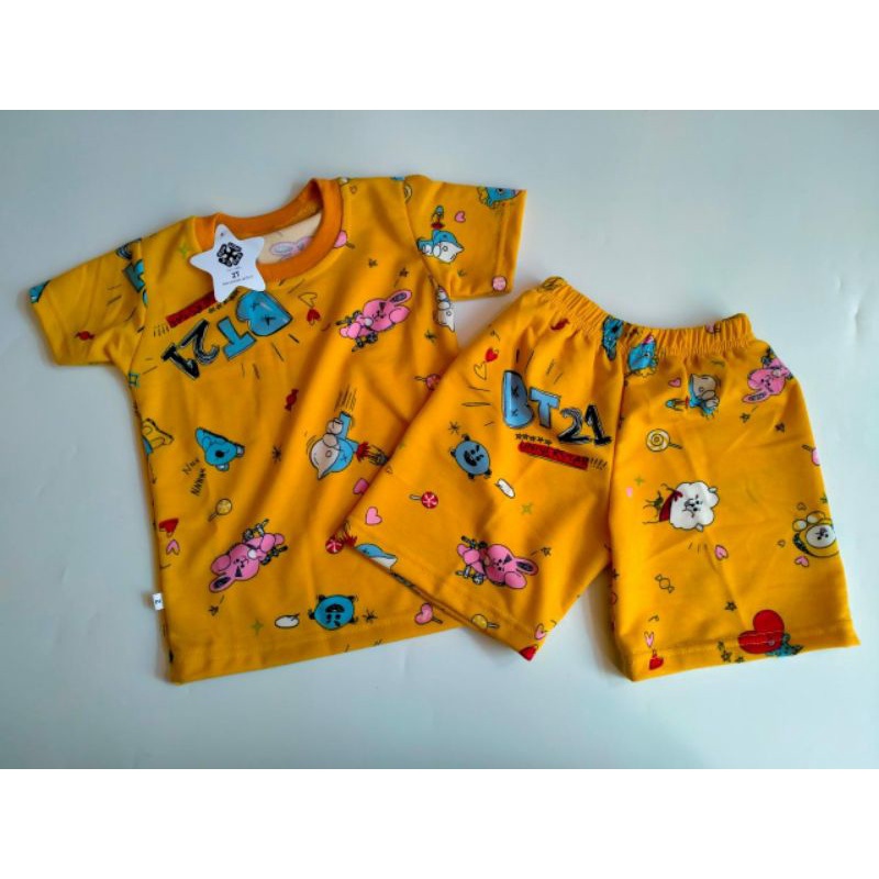 (COD) SET KAOS ANAK  (BAHAN BABY TERRY INPORT) USIA 1-4 TH (CEWEK-COWOK)