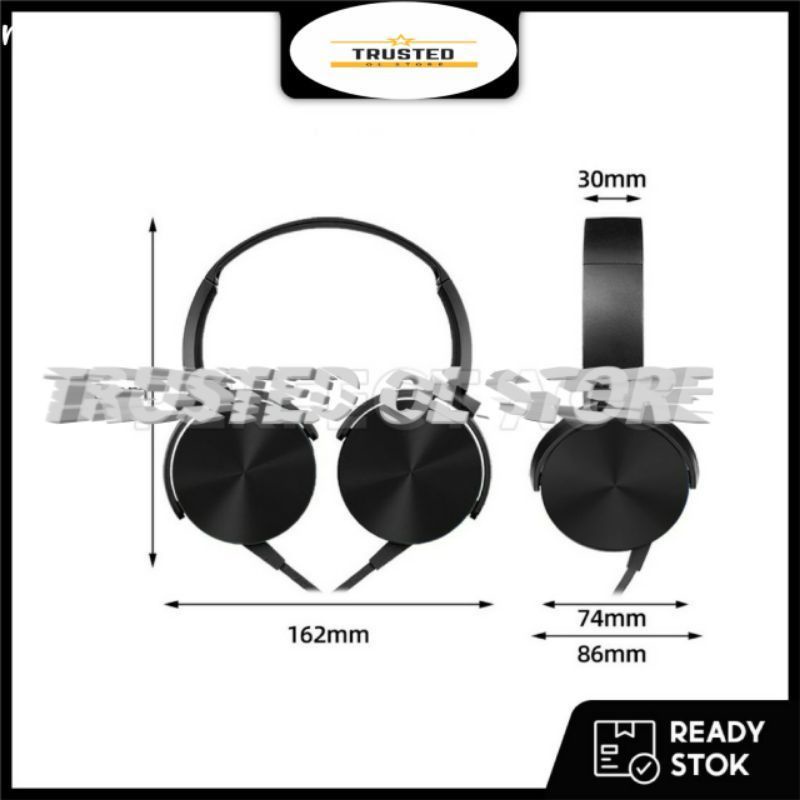 HEADSET PPT 450(XB450) EXTRA BASS TAMBAH MIC HF HEADPHONE HANDSFREE BANDO KUALITAS BAGUS