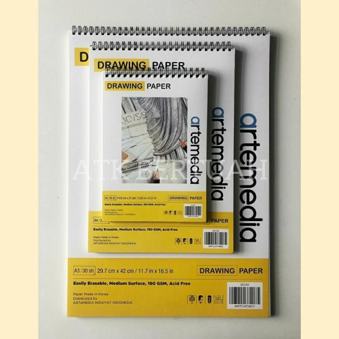 

PERALATAN MENGGAMBAR ARTEMEDIA DRAWING WIRE RING SKETCH BOOK BUKU GAMBAR SKETSA A3 A4 A5 PERALATAN