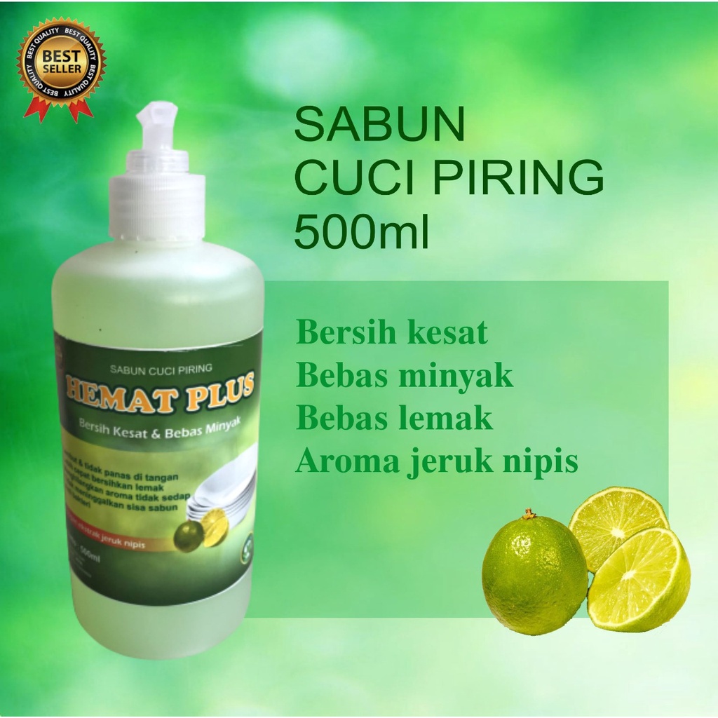 Sabun Cuci Piring 500ml Hemat Plus Dishwashing Anti Lemak Aroma Menyegarkan Busa Melimpah Bersih Kesat Harga Murah Meriah Berkualitas